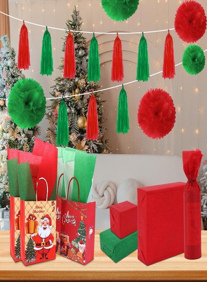 SANNIX 100 Sheets Red and Green Tissue Paper for Gift Bags, 20"X14" Christmas Tissue Paper for Holiday Party Gift Wrapping DIY Crafts Christmas Decoration - Image 4